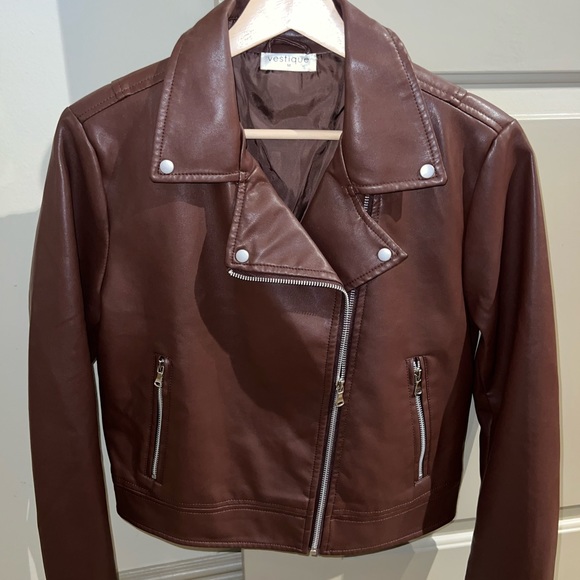Jackets & Blazers - Vestique - Brown Leather Jacket